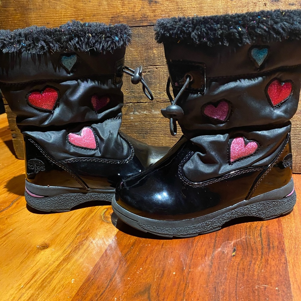 Black‎ Totes winter snow boots little girls size 10